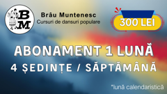 Abonament o lună - patru ședințe pe săptămână